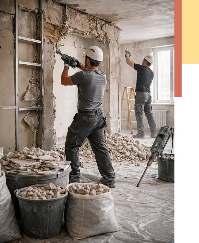 Демонтажные работы в Комсомольске-на-Амуре от 2755 руб. — услуги и цена под ключ | ОТДЕЛОЧНИК-Кмс