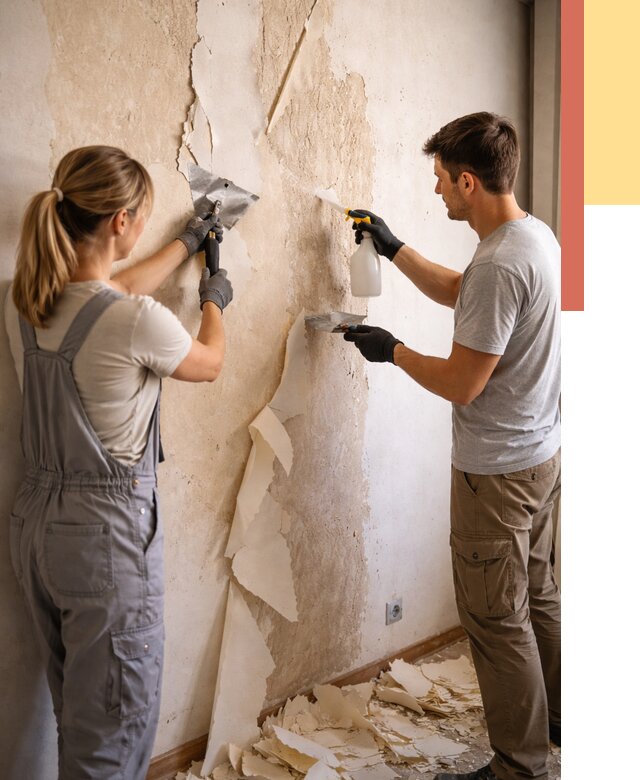 Снятие старых обоев в Комсомольске-на-Амуре от 5357 руб. под ключ недорого | ОТДЕЛОЧНИК-Кмс