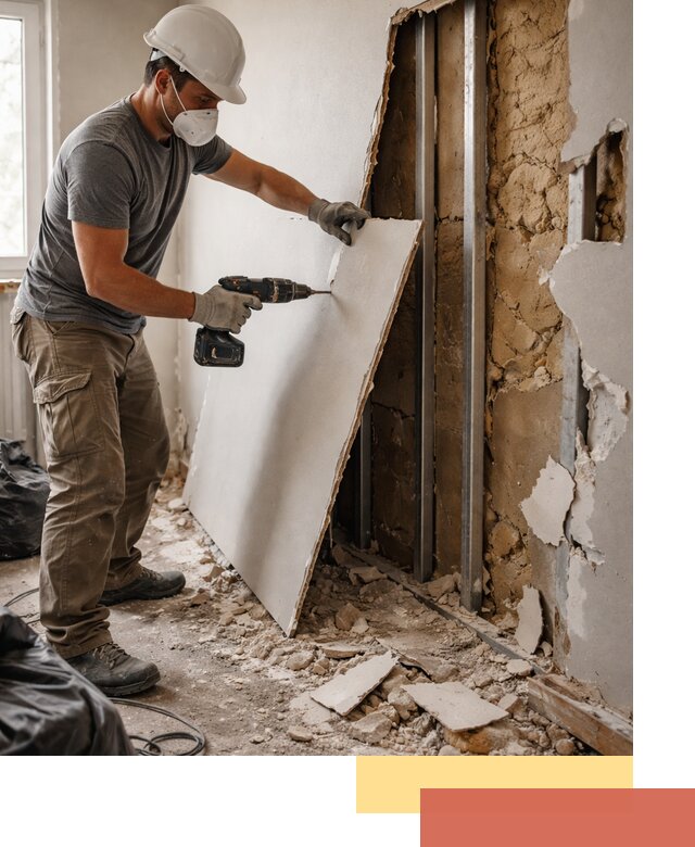 Демонтаж гипсокартона со стен в Комсомольске-на-Амуре качественно и быстро