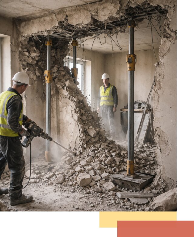 Снос несущих стен в Комсомольске-на-Амуре с гарантией безопасности и качества