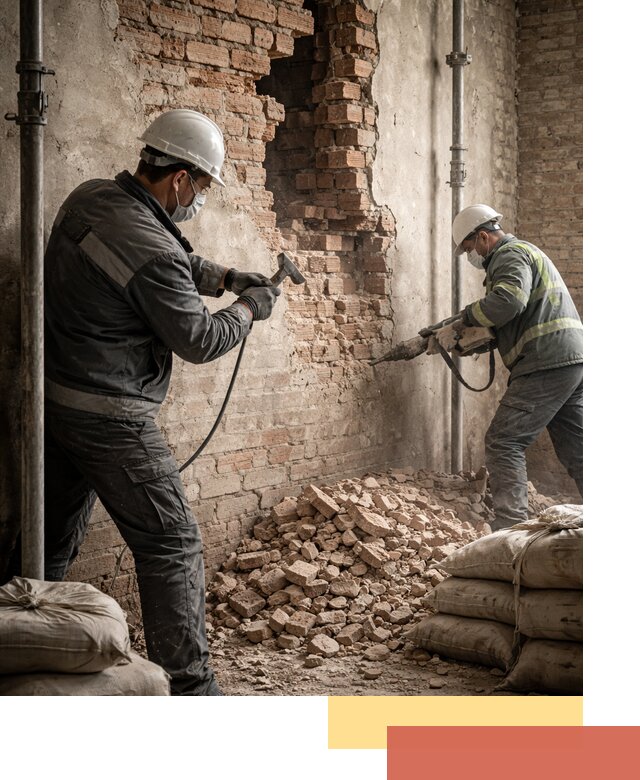 Демонтаж кирпичных стен в Комсомольске-на-Амуре быстро и безопасно