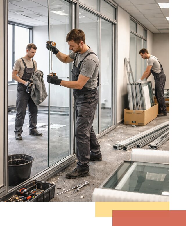 Демонтаж стеклянных перегородок в Комсомольске-на-Амуре быстро и безопасно