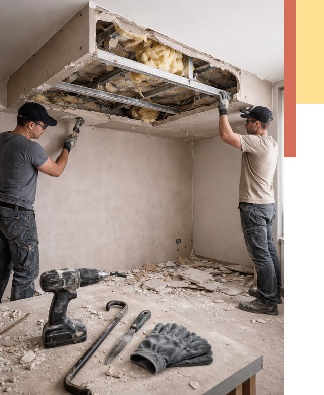 Демонтаж короба из гипсокартона в Комсомольске-на-Амуре от 1551 руб. — быстро и недорого | ОТДЕЛОЧНИК-Кмс