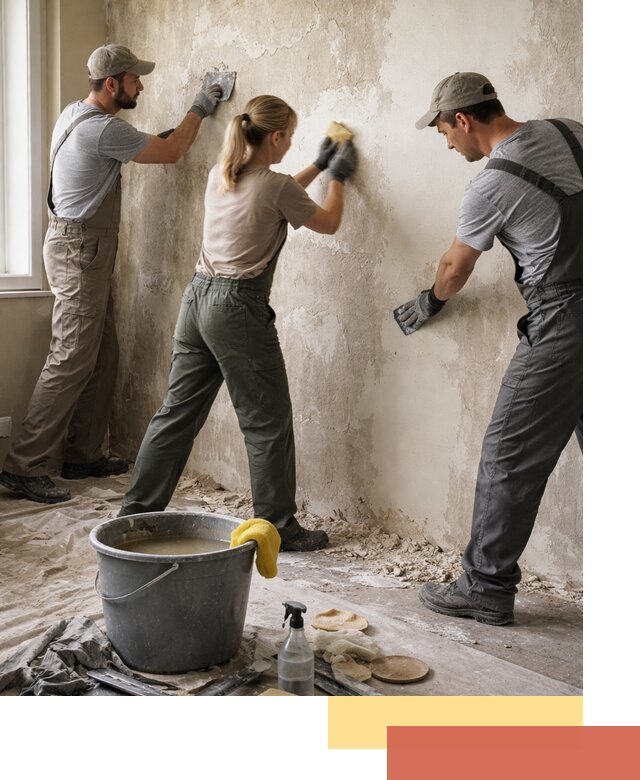 Очистка стен от клея и грунтовки в Комсомольске-на-Амуре качественно и быстро