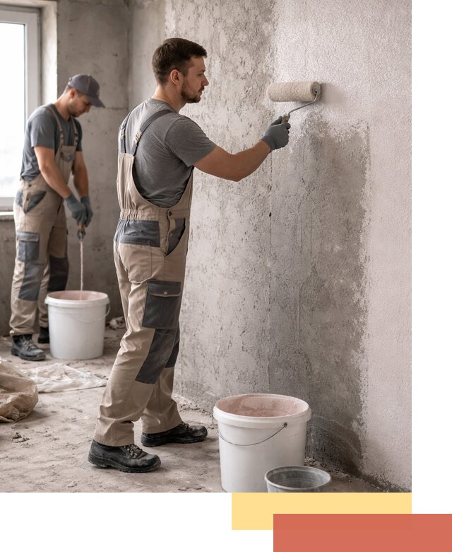 Нанесение бетоноконтакта на стены в Комсомольске-на-Амуре для последующей отделки