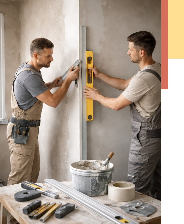 Выведение углов стен в Комсомольске-на-Амуре от 1888 руб. быстро и недорого | ОТДЕЛОЧНИК-Кмс