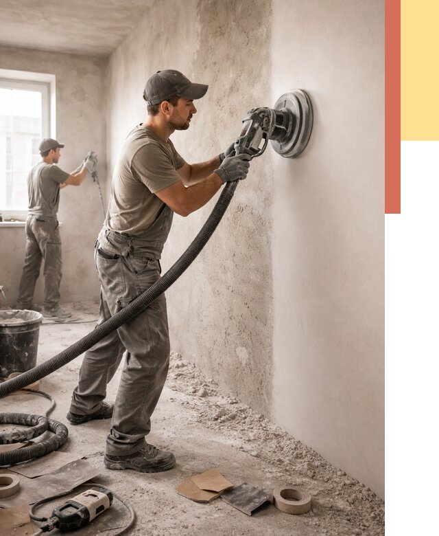 Шлифовка стен в Комсомольске-на-Амуре от 1224 руб/м2 — быстро и недорого | ОТДЕЛОЧНИК-Кмс