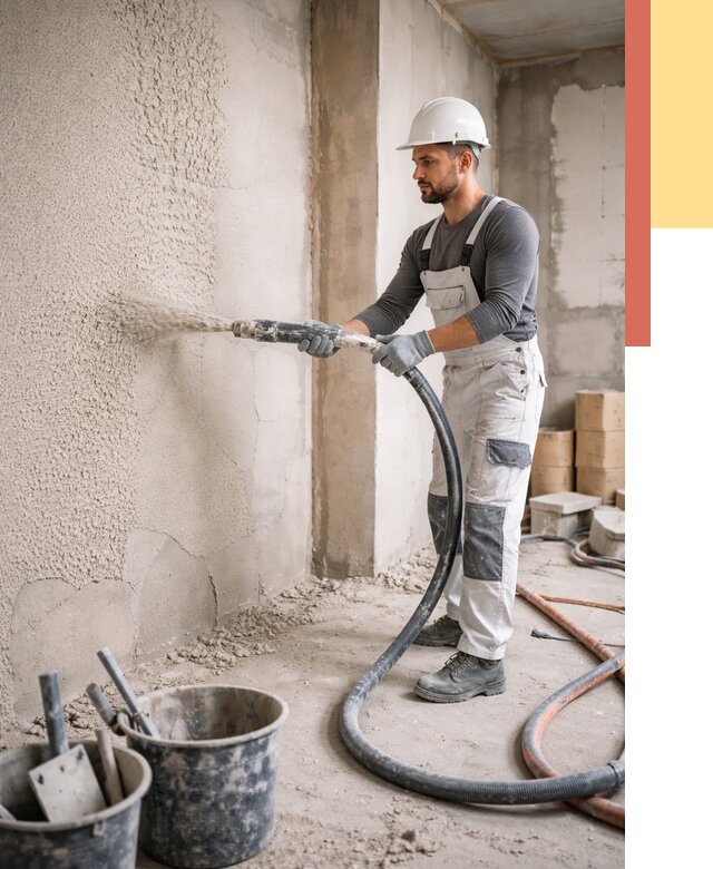 Машинная штукатурка стен в Комсомольске-на-Амуре под ключ от 6633 руб./м2 | ОТДЕЛОЧНИК-Кмс