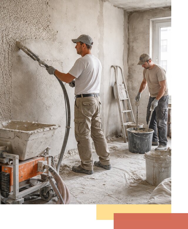 Машинная штукатурка стен в Комсомольске-на-Амуре — быстро и качественно