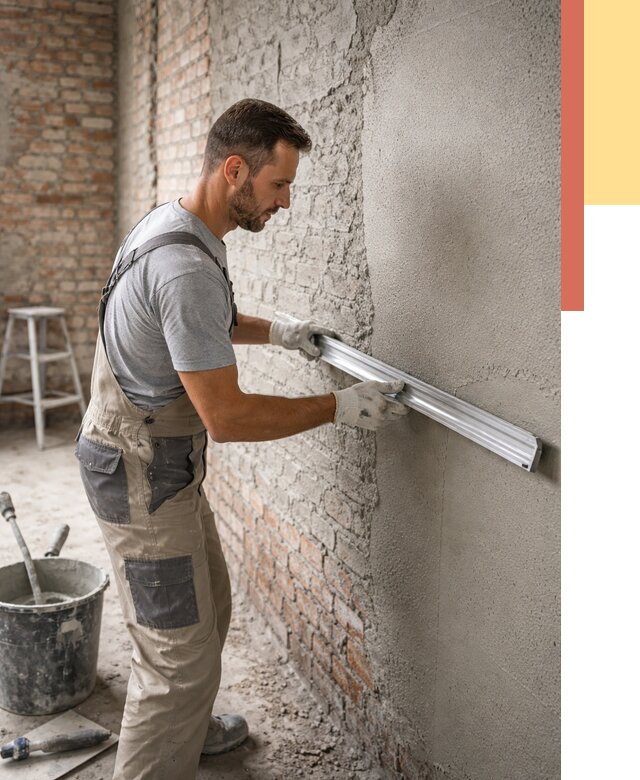 Штукатурка кирпичных стен в Комсомольске-на-Амуре от 4592 руб/м2 — быстро и недорого | ОТДЕЛОЧНИК-Кмс