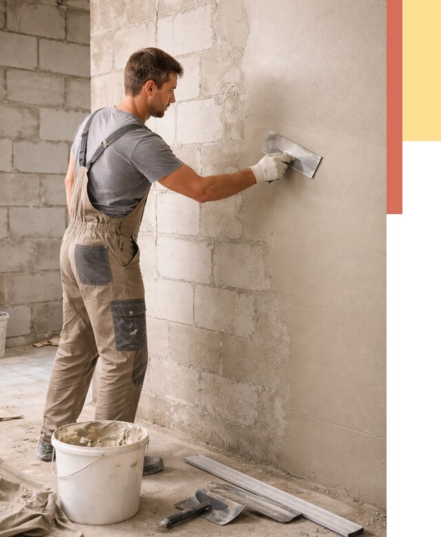 Штукатурка стен из газобетона в Комсомольске-на-Амуре от 2143 руб./м2 — быстро и недорого | ОТДЕЛОЧНИК-Кмс