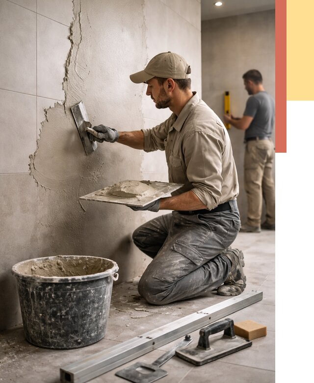 Штукатурка стен в ванной в Комсомольске-на-Амуре от 4592 руб./м² — выравнивание под ключ | ОТДЕЛОЧНИК-Кмс