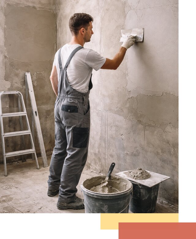 Штукатурка стен в ванной под ключ в Комсомольске-на-Амуре