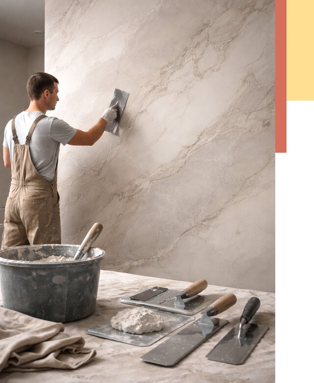 Декоративная штукатурка под мрамор в Комсомольске-на-Амуре от 2857 руб./м² — быстро и недорого | ОТДЕЛОЧНИК-Кмс