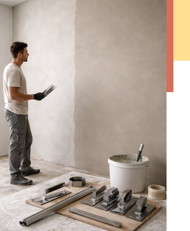 Нанесение микроцемента на стены в Комсомольске-на-Амуре от 3265 руб./м2 под ключ | ОТДЕЛОЧНИК-Кмс