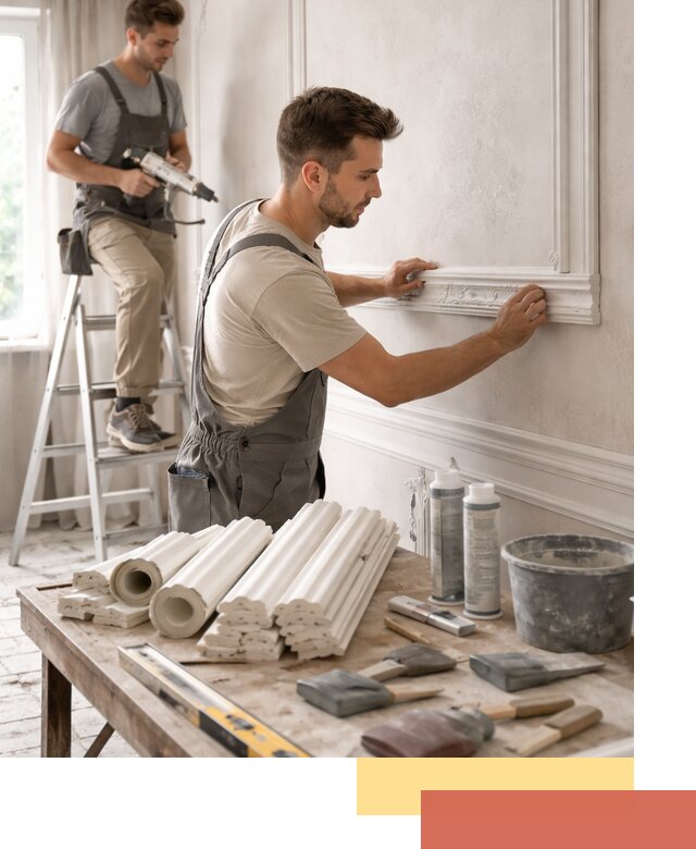 Монтаж лепнины на стены в Комсомольске-на-Амуре профессионально и качественно