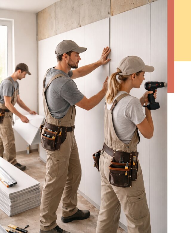 Монтаж ПВХ панелей на стены в Комсомольске-на-Амуре от 459 руб/м2 — быстро и недорого | ОТДЕЛОЧНИК-Кмс