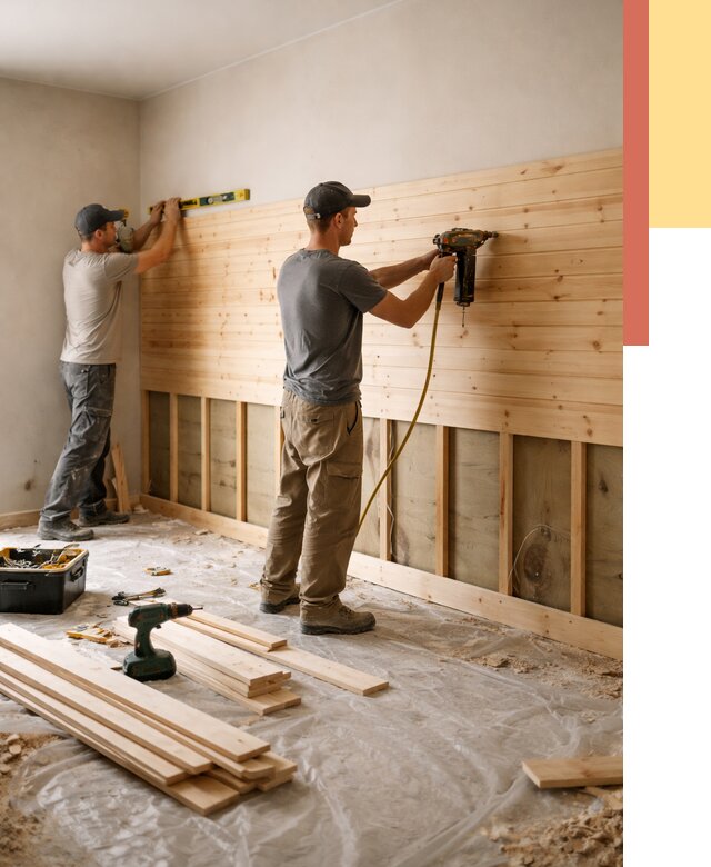 Монтаж деревянной вагонки на стены в Комсомольске-на-Амуре от 7653 руб. | Услуги монтажа вагонки | ОТДЕЛОЧНИК-Кмс