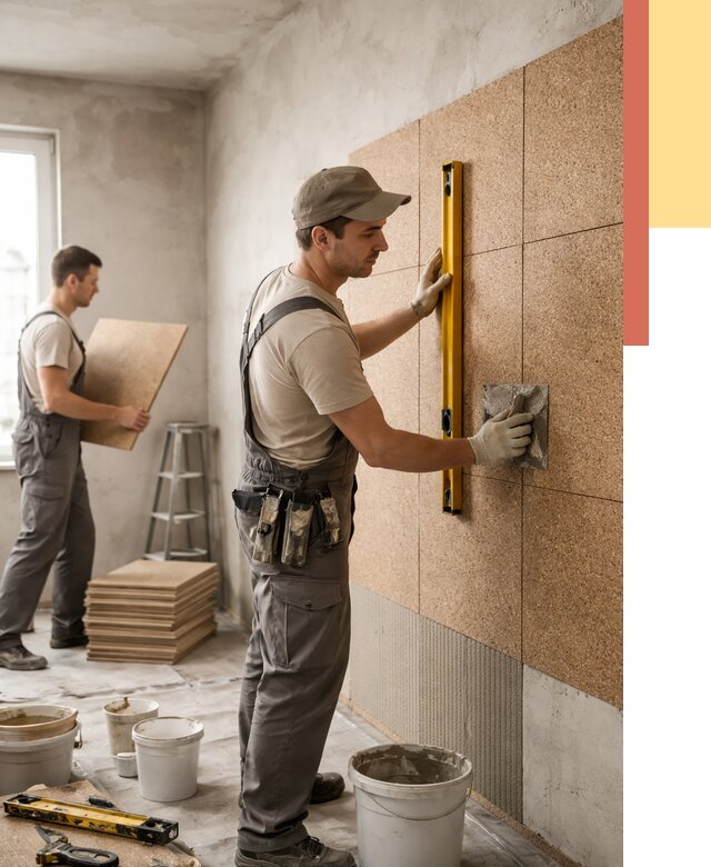 Монтаж пробковых панелей на стены в Комсомольске-на-Амуре от 3571 руб. — ОТДЕЛОЧНИК-Кмс