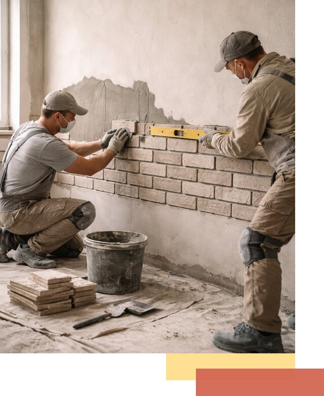 Монтаж декоративного кирпича профессионально в Комсомольске-на-Амуре