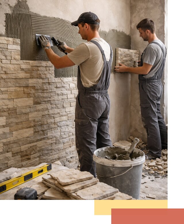 Монтаж искусственного камня в Комсомольске-на-Амуре — облицовка стен и фасадов