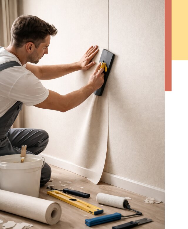 Поклейка виниловых обоев в Комсомольске-на-Амуре от 4592 руб. | Быстро и недорого — ОТДЕЛОЧНИК-Кмс