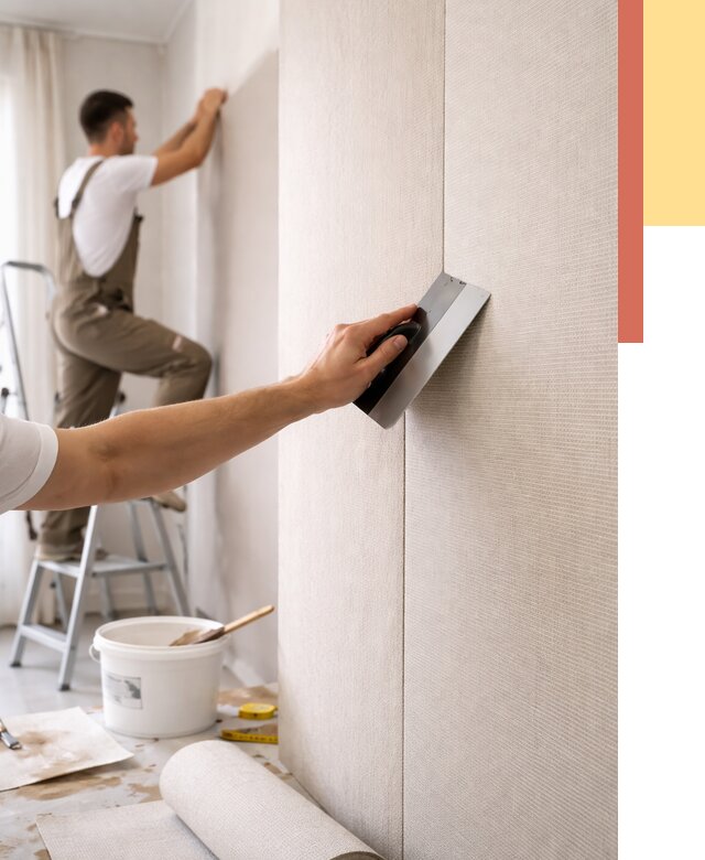 Поклейка текстильных обоев в Комсомольске-на-Амуре от 4592 руб. под ключ | ОТДЕЛОЧНИК-Кмс