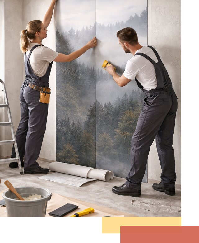 Поклейка фотообоев профессионально в Комсомольске-на-Амуре под ключ