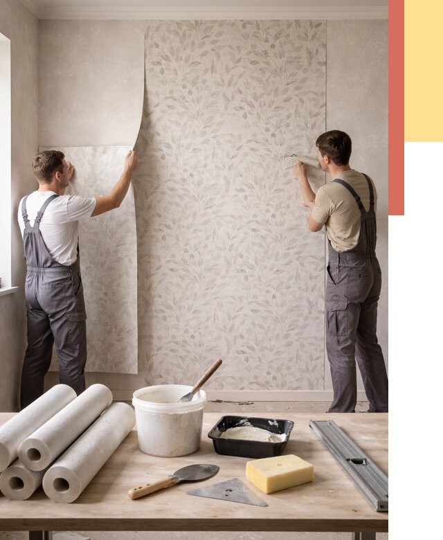 Поклейка обоев с подбором рисунка в Комсомольске-на-Амуре от 3571 руб. | ОТДЕЛОЧНИК-Кмс - быстро и недорого