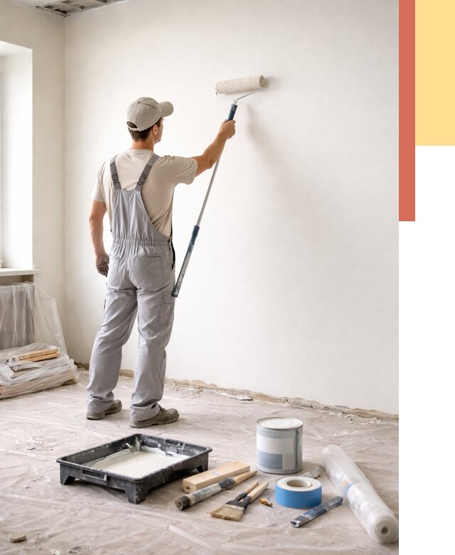 Покраска стен водоэмульсионной краской в Комсомольске-на-Амуре от 459 руб. за м² | ОТДЕЛОЧНИК-Кмс