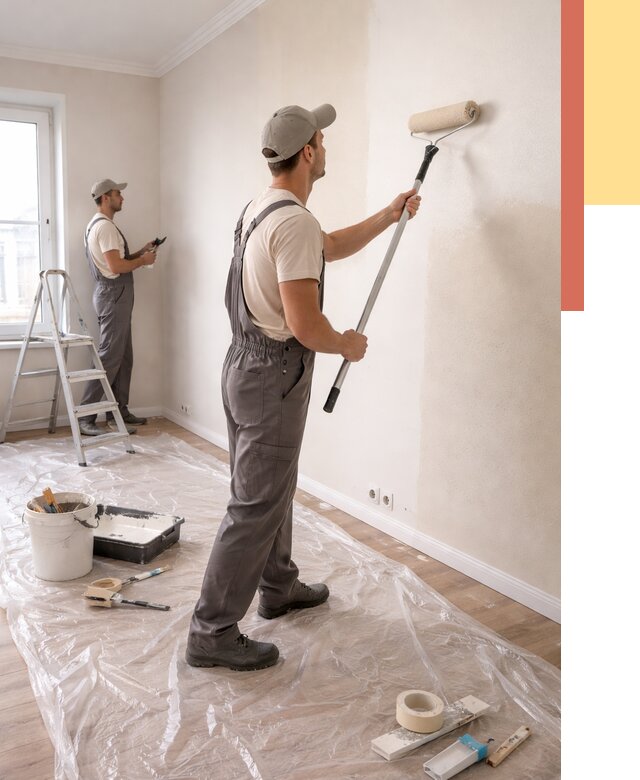 Покраска стен акриловой краской в Комсомольске-на-Амуре от 3571 руб./м² — быстро и недорого | ОТДЕЛОЧНИК-Кмс