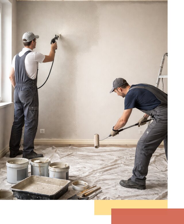 Покраска стен моющейся краской и защита поверхностей в Комсомольске-на-Амуре