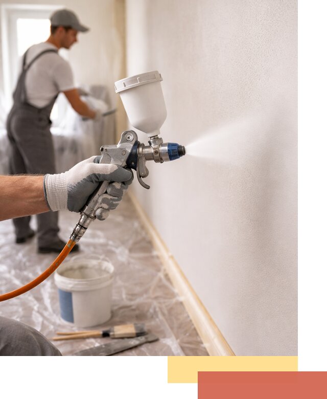 Покраска стен краскопультом в Комсомольске-на-Амуре быстро и качественно