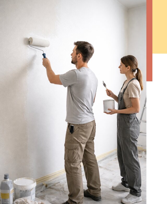 Окраска стен по стеклохолсту в Комсомольске-на-Амуре от 4592 руб/м² под ключ | ОТДЕЛОЧНИК-Кмс