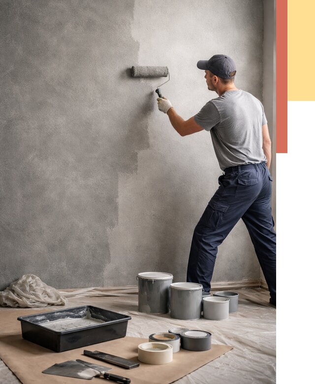 Покраска стен под бетон в Комсомольске-на-Амуре от 663 руб. за м2 — быстро и недорого | ОТДЕЛОЧНИК-Кмс