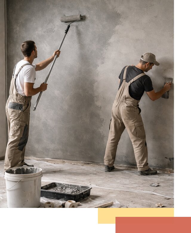 Покраска стен под бетон в Комсомольске-на-Амуре профессионально и недорого