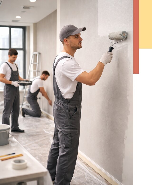 Покраска стен в офисе в Комсомольске-на-Амуре от 8673 руб. — быстро и недорого | ОТДЕЛОЧНИК-Кмс