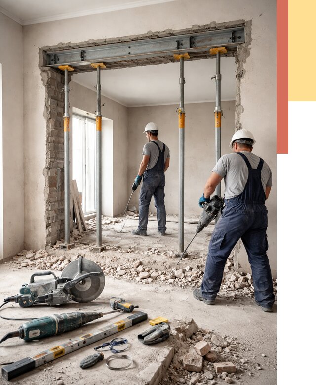 Прорезка проема в стене в Комсомольске-на-Амуре от 4592 руб. — быстро и недорого | ОТДЕЛОЧНИК-Кмс