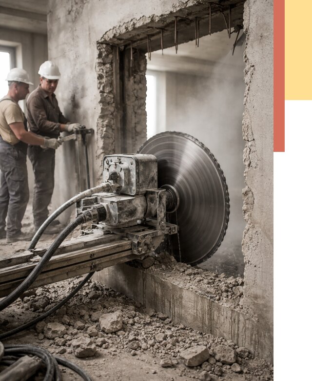 Алмазная резка проемов в Комсомольске-на-Амуре от 4592 руб. быстро и недорого | ОТДЕЛОЧНИК-Кмс