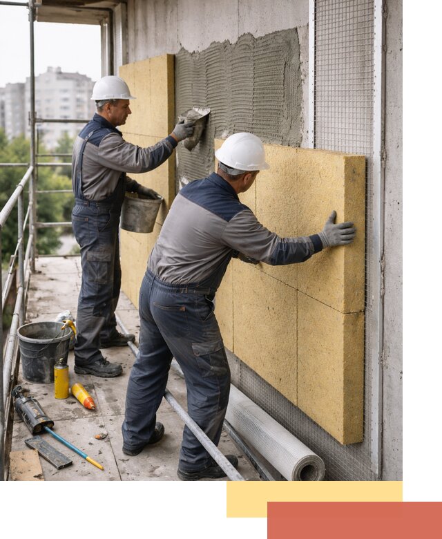 Утепление стен зданий и домов в Комсомольске-на-Амуре качественно и надежно
