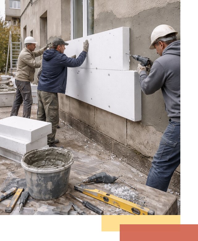 Утепление наружных стен пенопластом в Комсомольске-на-Амуре