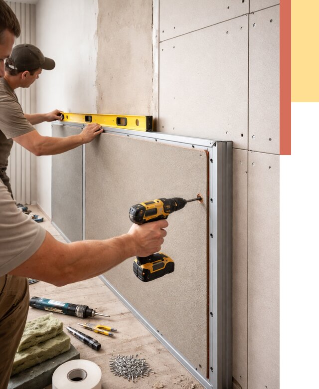 Шумоизоляция стен панелями ЗИПС в Комсомольске-на-Амуре от 2245 руб./м² под ключ | ОТДЕЛОЧНИК-Кмс