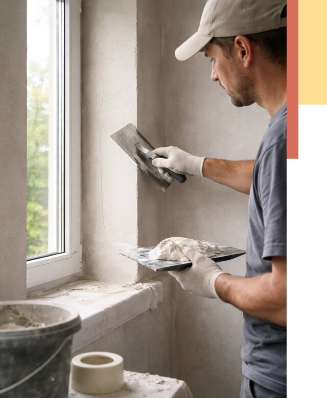 Штукатурка откосов в Комсомольске-на-Амуре от 4592 руб/м² — услуги и выравнивание под ключ | ОТДЕЛОЧНИК-Кмс