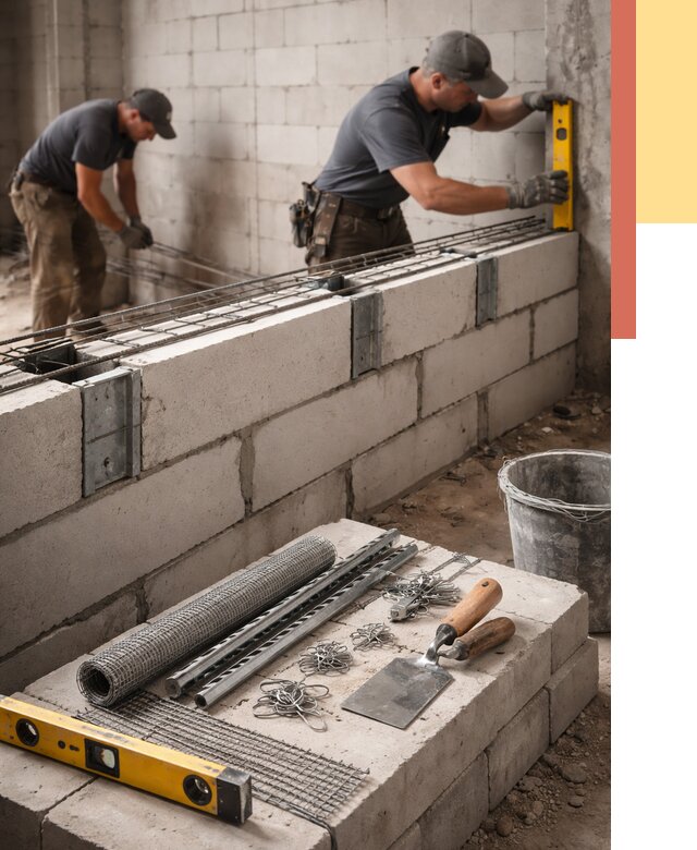 Армирование кладки перегородок в Комсомольске-на-Амуре от 765 руб. под ключ | ОТДЕЛОЧНИК-Кмс