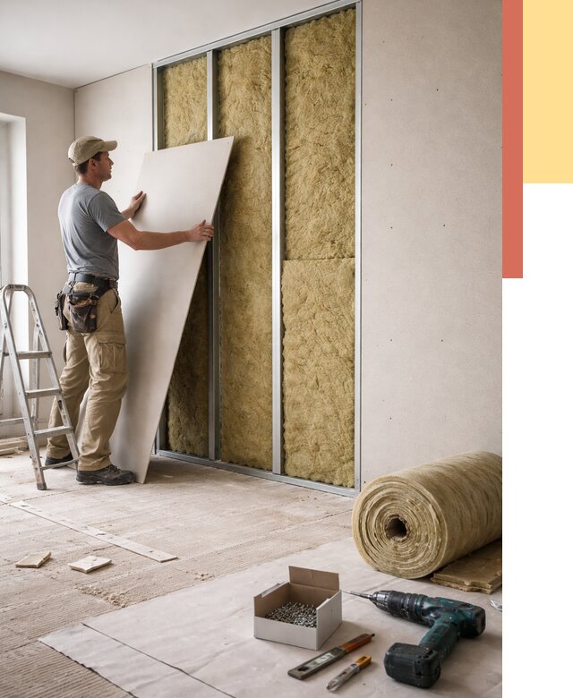 Перегородка из гипсокартона с шумоизоляцией в Комсомольске-на-Амуре от 3184 руб. | ОТДЕЛОЧНИК-Кмс