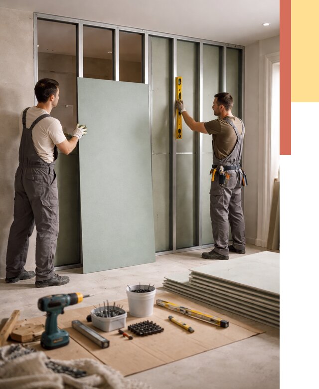 Перегородка из влагостойкого гипсокартона в Комсомольске-на-Амуре от 4898 руб. — монтаж под ключ | ОТДЕЛОЧНИК-Кмс