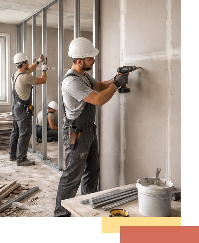 Перегородки из огнестойкого гипсокартона в Комсомольске-на-Амуре под ключ