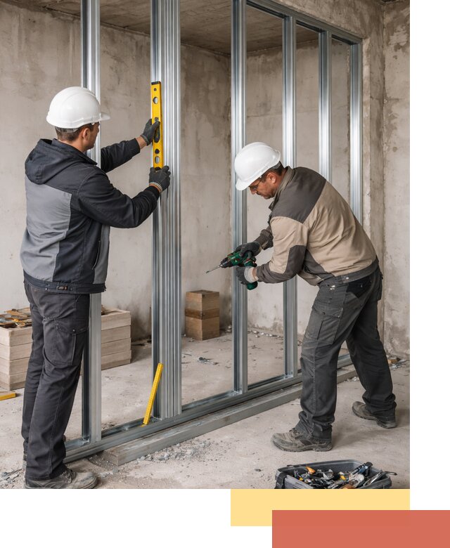 Монтаж каркаса перегородки из профиля в Комсомольске-на-Амуре