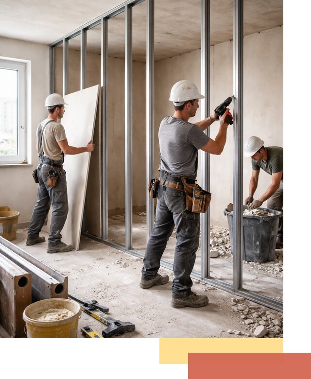 Перенос гипсокартонной перегородки в Комсомольске-на-Амуре профессионально и быстро