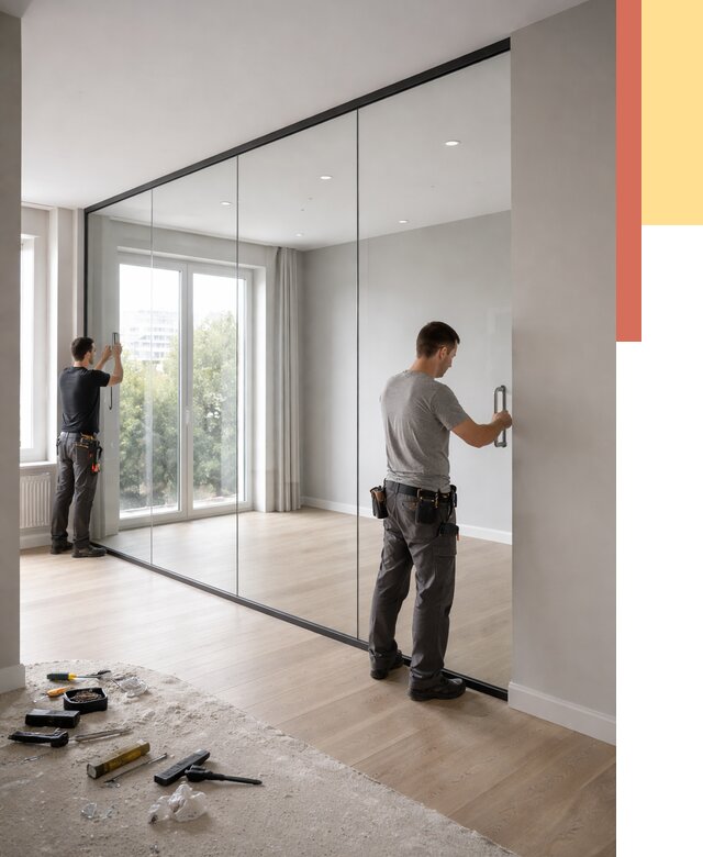 Изготовление стеклянных перегородок в Комсомольске-на-Амуре от 12602 руб. под ключ | ОТДЕЛОЧНИК-Кмс